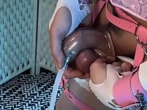 Piss and Stretching for Sissy Gurlfriend